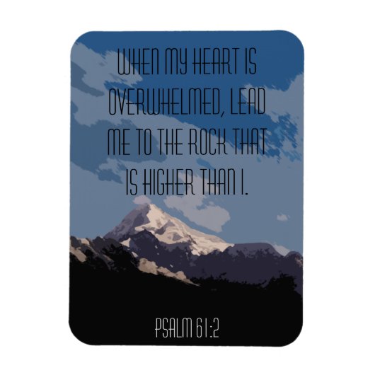 Psalm 61:2 Bijbel Verse Quote Mountain Graphic Magneet (Verticaal)