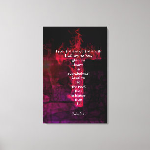 Psalm 61:2 Bijbelverse Inspirerend prijsopgave Canvas Afdruk