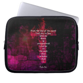 Psalm 61:2 Bijbelverse Inspirerend prijsopgave Laptop Sleeve