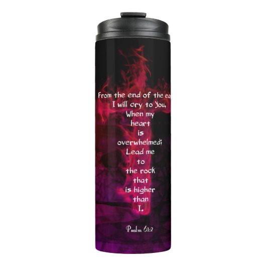 Psalm 61:2 Bijbelverse Inspirerend prijsopgave Thermosbeker (Voorkant)