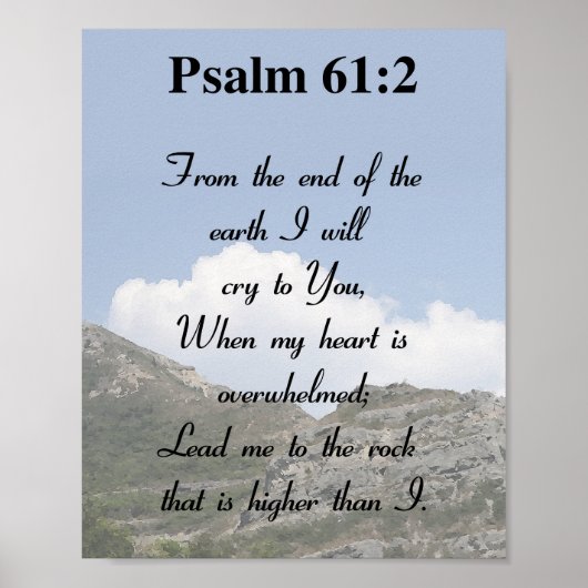Psalm 61:2, Bijbelversie, Inspirerend scripts Poster (Voorkant)