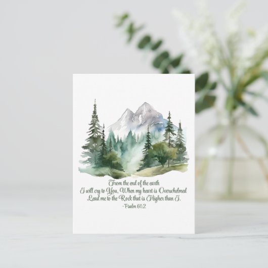 Psalm 61:2 Leid mij naar de berg van de Schrift Briefkaart (Staand voorkant)