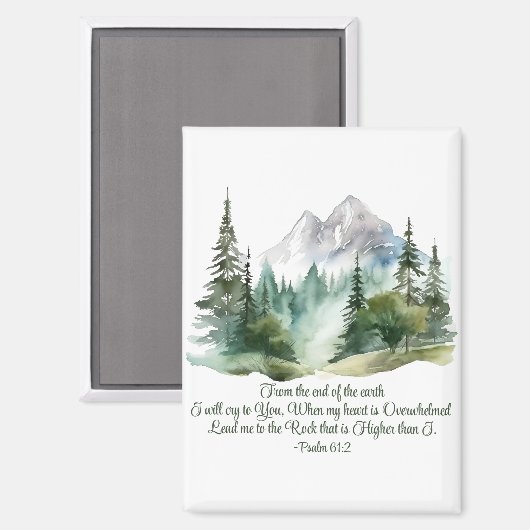 Psalm 61:2 Leid mij naar de berg van de Schrift Magneet (Voorkant / Achterkant)
