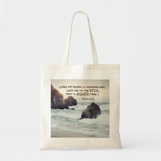 Psalm 61:2 Lood me naar de Rock die Highe is Tote Bag (Voorkant)