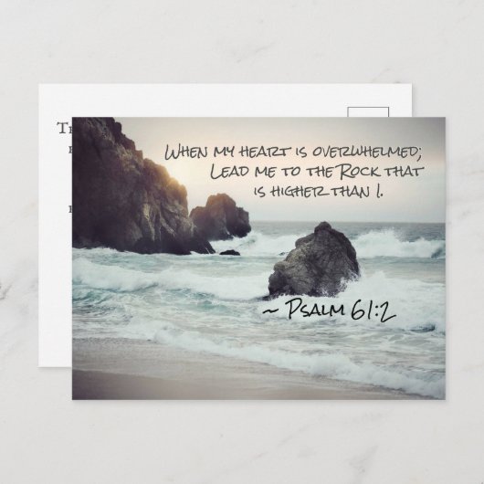 Psalm 61:2 Lood me naar de steen die hoger is Briefkaart (Voorkant / Achterkant)