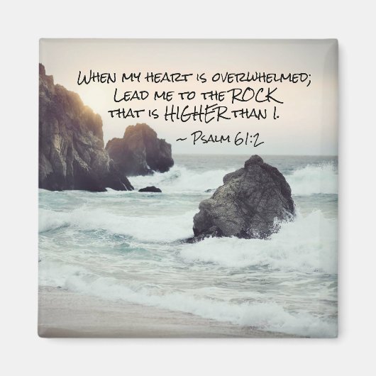 Psalm 61:2 Lood me naar de steen die hoger is Magneet (Voorkant)