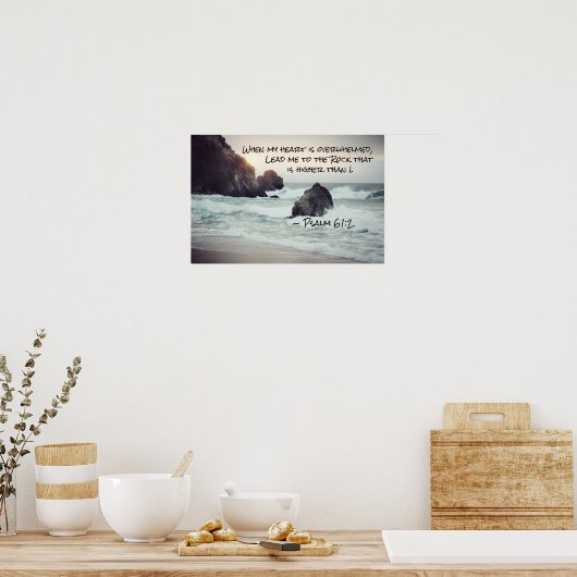 Psalm 61:2 Lood me naar de steen die hoger is Poster (Keuken)
