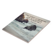 Psalm 61:2 Lood me naar de steen die hoger is Tegeltje (Zijkant)