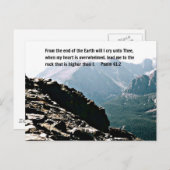 Psalm 61:2 Vanaf het einde van de aarde... Briefkaart (Voorkant / Achterkant)