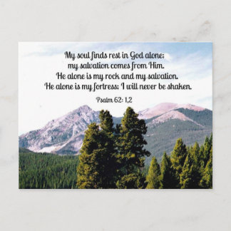 Psalm 62:1,2 briefkaart