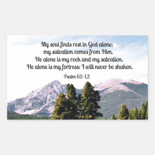 Psalm 62:1,2 rechthoekige sticker (Voorkant)