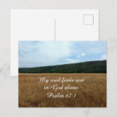 Psalm 62:1 Mijn ziel vindt rust in God alleen. Briefkaart (Voorkant / Achterkant)