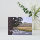 Psalm 62:1 Mijn ziel vindt rust in God alleen. Briefkaart (Staand voorkant)