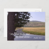 Psalm 62:1 Mijn ziel vindt rust in God alleen. Briefkaart (Voorkant / Achterkant)