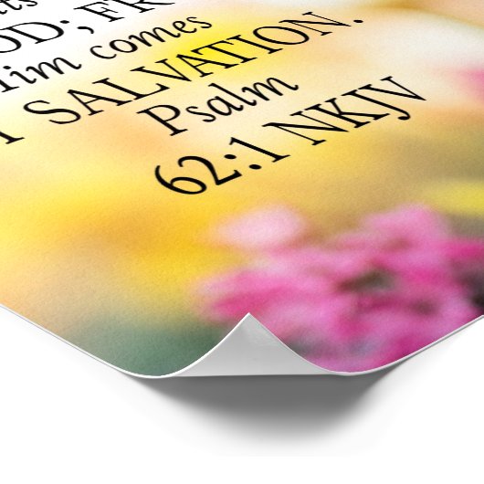 Psalm 62:1 NKJV op Afbeeldingen achtergrond Poster (Hoek)