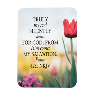 Psalm 62:1 NKJV op Afbeeldingsachtergrond Magneet
