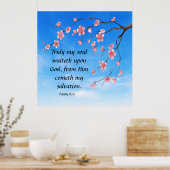 Psalm 62:1 poster (Keuken)