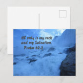 Psalm 62:2 Hij is alleen mijn steen en mijn reddin Briefkaart (Voorkant / Achterkant)