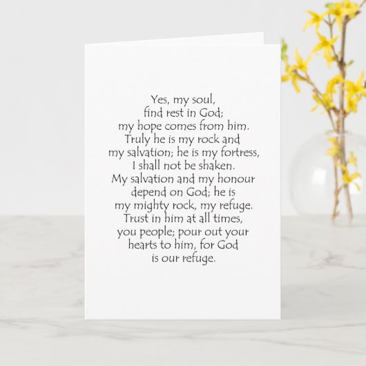 Psalm 62 5 8 kaart (Gele Bloem)