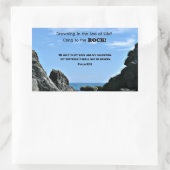 Psalm 62:6 Hij is alleen mijn rots.... Rechthoekige Sticker (Tas)