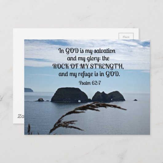 Psalm 62:7 In God is mijn redding.. Briefkaart (Voorkant / Achterkant)
