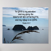 Psalm 62:7 In God is mijn redding Poster (Voorkant)