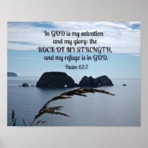Psalm 62:7 In God is mijn redding Poster