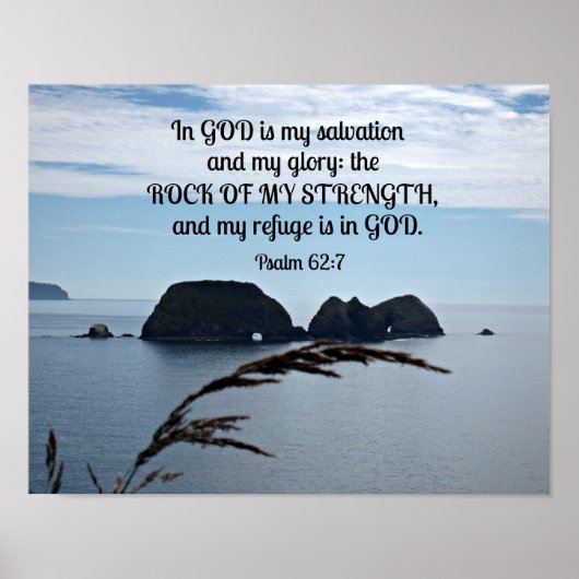 Psalm 62:7 In God is mijn redding Poster (Voorkant)