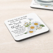 Psalm 63:1 Bijbeltekst Kamille bloemen Bier Onderzetter (Linkerzijde)