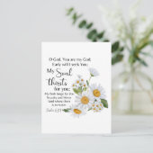 Psalm 63:1 Bijbeltekst Kamille bloemen Briefkaart (Staand voorkant)