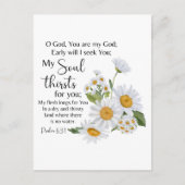 Psalm 63:1 Bijbeltekst Kamille bloemen Briefkaart (Voorkant)