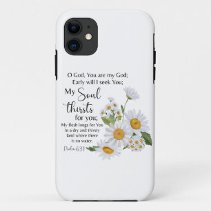 Psalm 63:1 Bijbeltekst Kamille bloemen Case-Mate iPhone Case