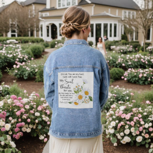 Psalm 63:1 Bijbeltekst Kamille bloemen Denim Jacket