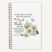 Psalm 63:1 Bijbeltekst Kamille bloemen Notitieboek (Voorkant)