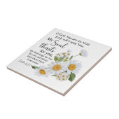 Psalm 63:1 Bijbeltekst Kamille bloemen Tegeltje (Zijkant)