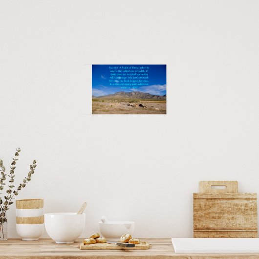 Psalm 63:1 poster (Keuken)