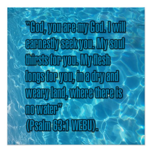 Psalm 63:1 WEBU Perfect Poster (Voorkant)