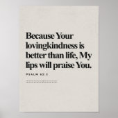 Psalm 63:3, Bible Verse, Modern Bible, Scripture Poster (Voorkant)