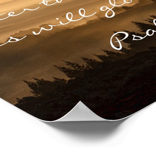 Psalm 63:3 Bijbelversie - Quote Mountain-foto Poster (Hoek)