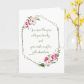 Psalm 6511 Roze Magnolia Bijbel Verse Groet Kaart (Gele Bloem)