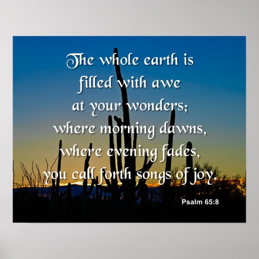 Psalm 65:8 Liedjes van vreugde Poster (Voorkant)
