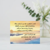 Psalm 65:8 U roept Liederen van Vreugde Bijbel Ver Briefkaart (Staand voorkant)