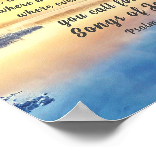Psalm 65:8 U roept Liederen van Vreugde Bijbel Ver Poster (Hoek)