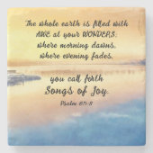 Psalm 65:8 U roept Liederen van Vreugde Bijbel Ver Stenen Onderzetter (Voorkant)