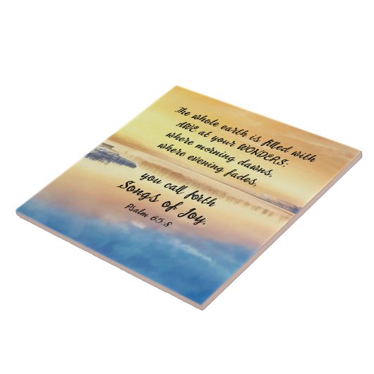 Psalm 65:8 U roept Liederen van Vreugde Bijbel Ver Tegeltje (Zijkant)