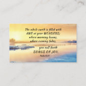 Psalm 65:8 U roept Liederen van Vreugde Bijbel Ver Visitekaartje (Voorkant)