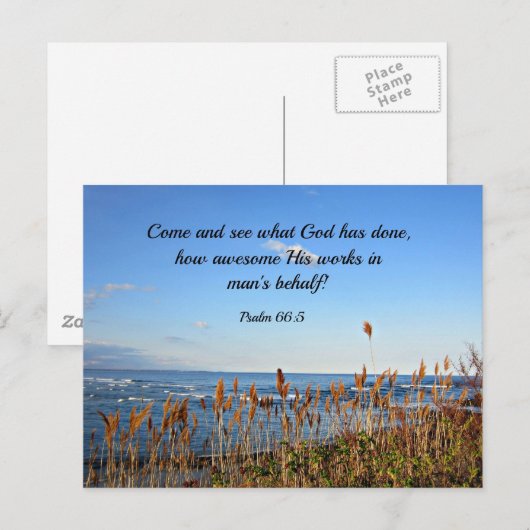 Psalm 66:5 Kom kijken wat God heeft gedaan.... Briefkaart (Voorkant / Achterkant)