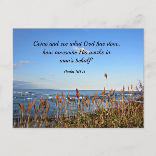 Psalm 66:5 Kom kijken wat God heeft gedaan.... Briefkaart (Voorkant)