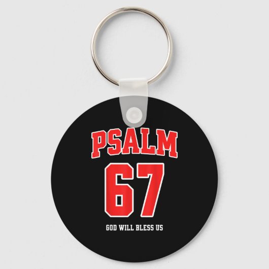 Psalm 67 God Will Bless Us Varsity Number 67 Sleutelhanger (Voorkant)