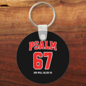 Psalm 67 God Will Bless Us Varsity Number 67 Sleutelhanger (Voorkant)